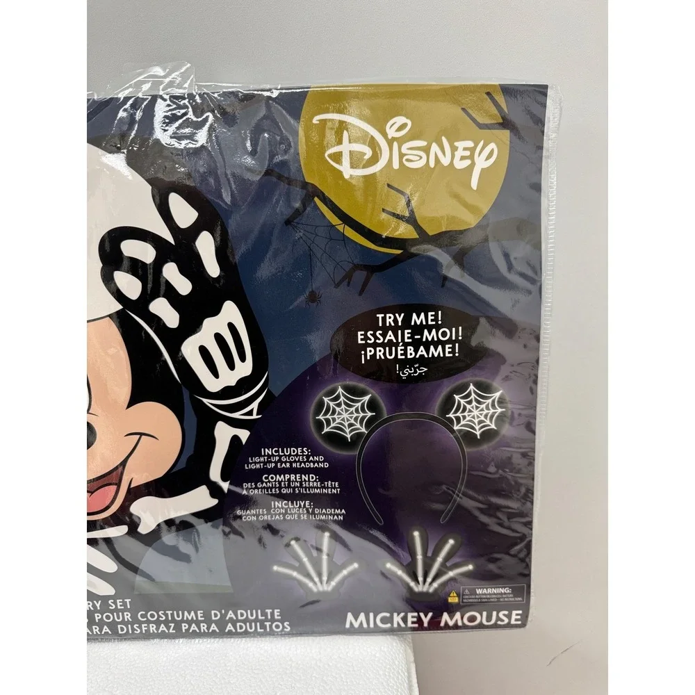 Disney Mickey Mouse Adult Skeleton Costume‎ Accessory Set Halloween Light Up